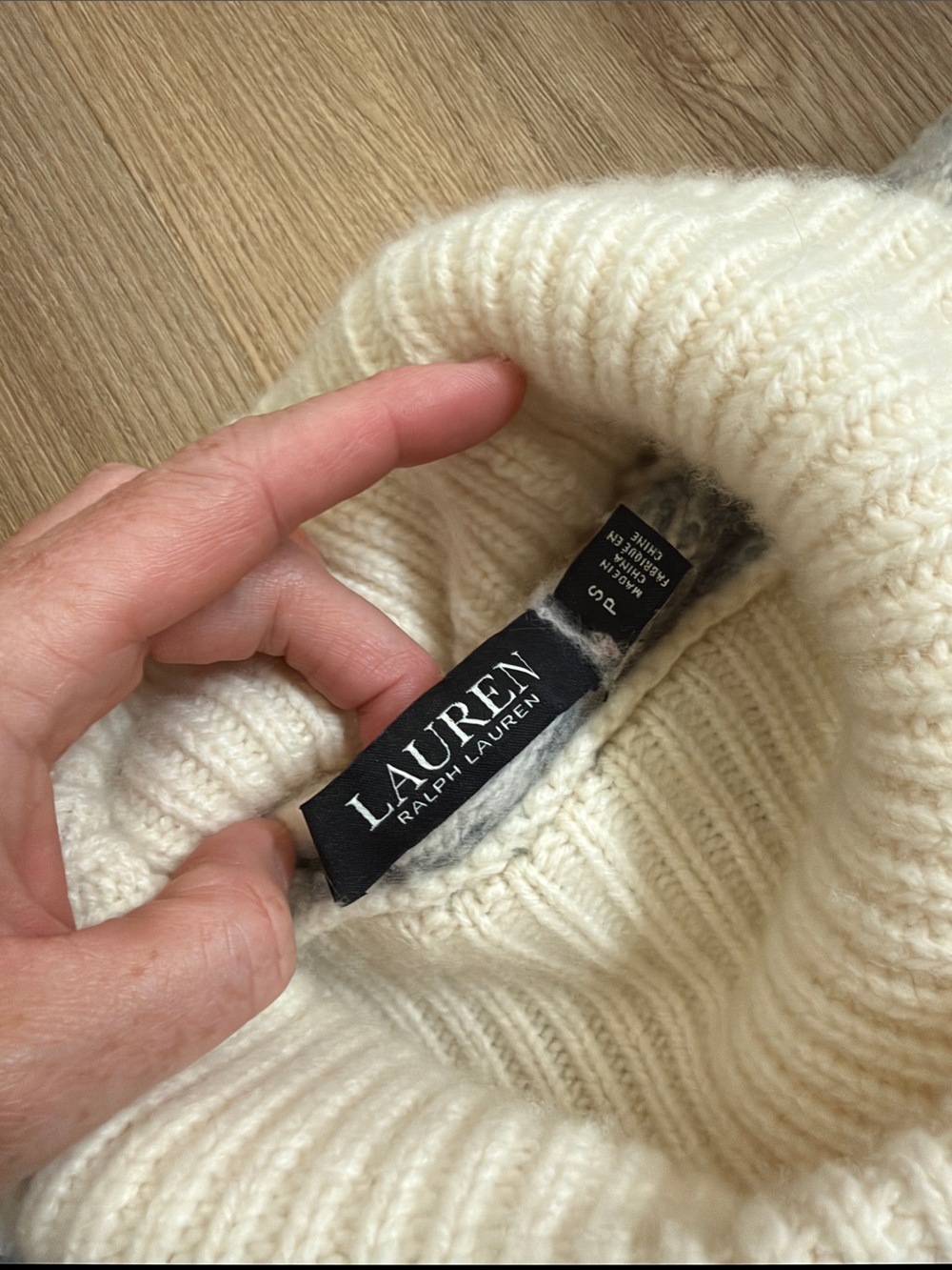 Lauren Ralph Lauren Turtleneck Wool Blend Sweater Dress Cream Fair Isle Small - Picture 4 of 8